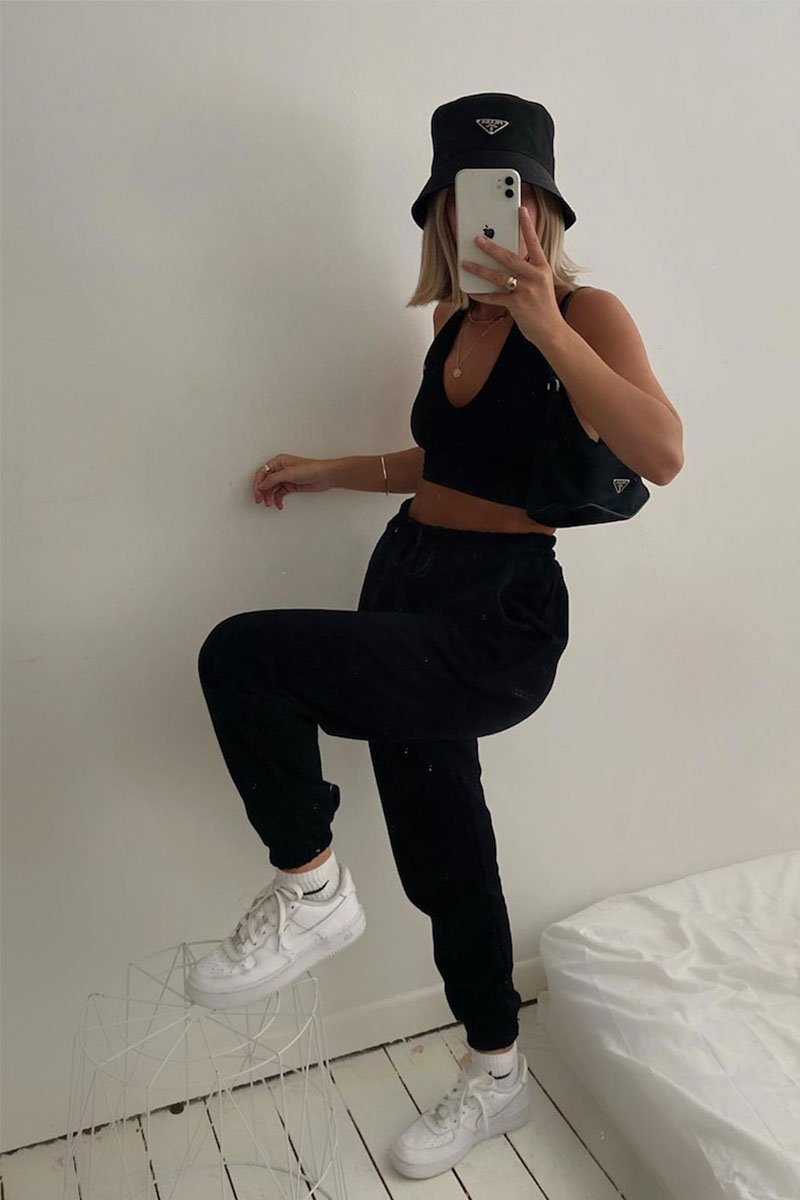 Black Drawstring Waist Joggers - Charley-Joggers