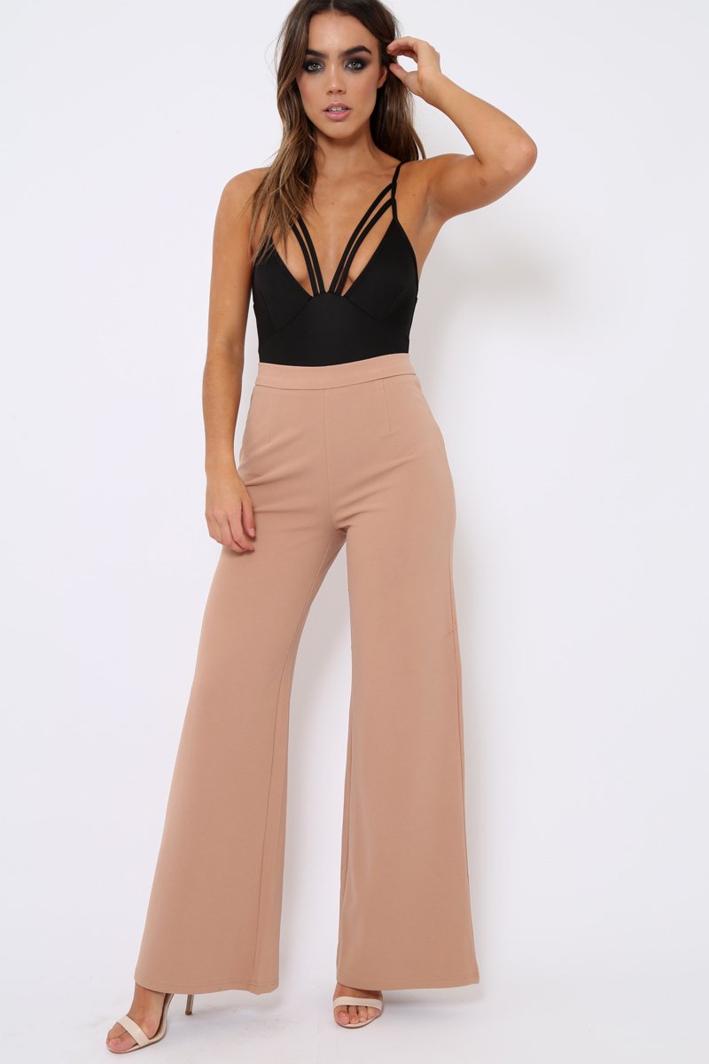 Black Dual Strap Bodysuit - Alisha-Bodysuits