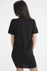 Black Eagle Print Cut Out Pin T-Shirt Dress - Thea-Dresses