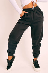Black Elasticated Tie Waist Joggers - Kamella-Joggers