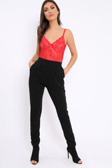 Black Elasticated Waist Joggers - Trina-Trousers