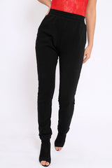 Black Elasticated Waist Joggers - Trina-Trousers