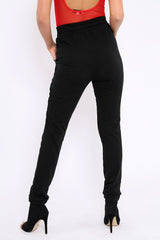 Black Elasticated Waist Joggers - Trina-Trousers