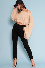 Black Elasticated Waist Joggers - Trina-Trousers