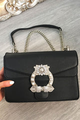 Black Embellished Buckle Bag - Darien-Bags