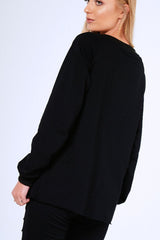 Black Embellished Eagle Distressed Tracksuit - Tiegan-Loungewear