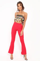 Black Embellished Sheer Top with Sequin and Coin Tassels - Ciani-Tops