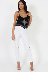 Black Embroidered Crop Top - Wren-Crop Tops