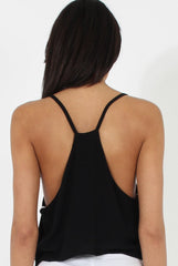 Black Embroidered Crop Top - Wren-Crop Tops