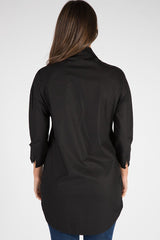 Black Embroidered Oversized Shirt - Kate-Shirts