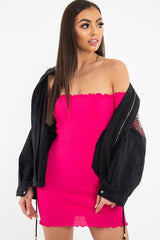 Black Embroidered Sequin Parka Denim Jacket - Laicee-Jackets