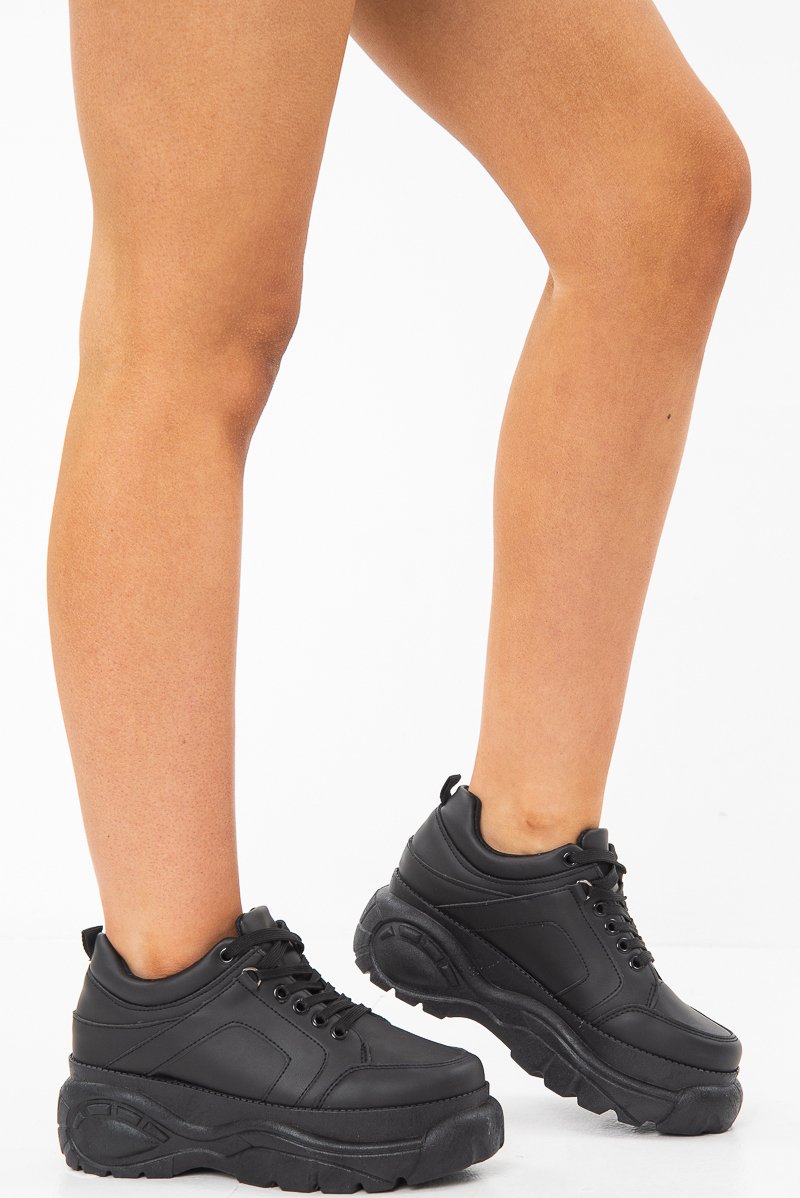 Black Extreme Chunky Sole Trainers - Layla-Trainers