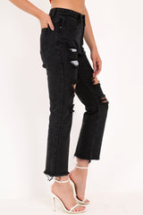 Black Extreme Distressed Jeans - Isaly-Jeans