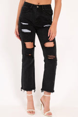 Black Extreme Distressed Jeans - Isaly-Jeans