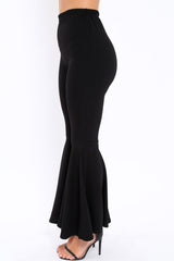 Black Extreme Flare Trousers - Becki-Trousers