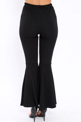 Black Extreme Flare Trousers - Becki-Trousers