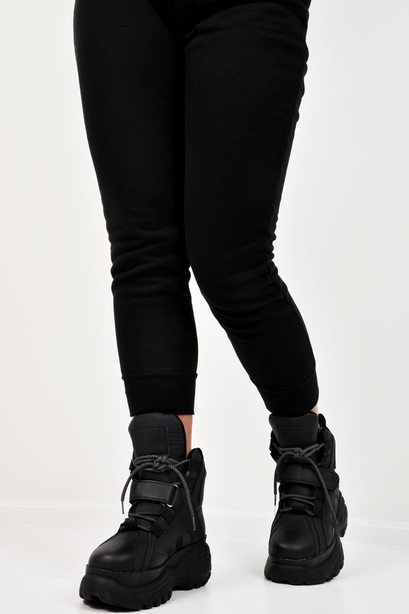 Black Extreme Sole Chunky Lace Up Boots - Jaxson-Boots