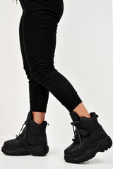 Black Extreme Sole Chunky Lace Up Boots - Jaxson-Boots