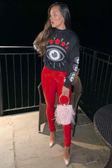 Black Eye Print Crew Neck Sweatshirt - Lynden-Sweatshirts