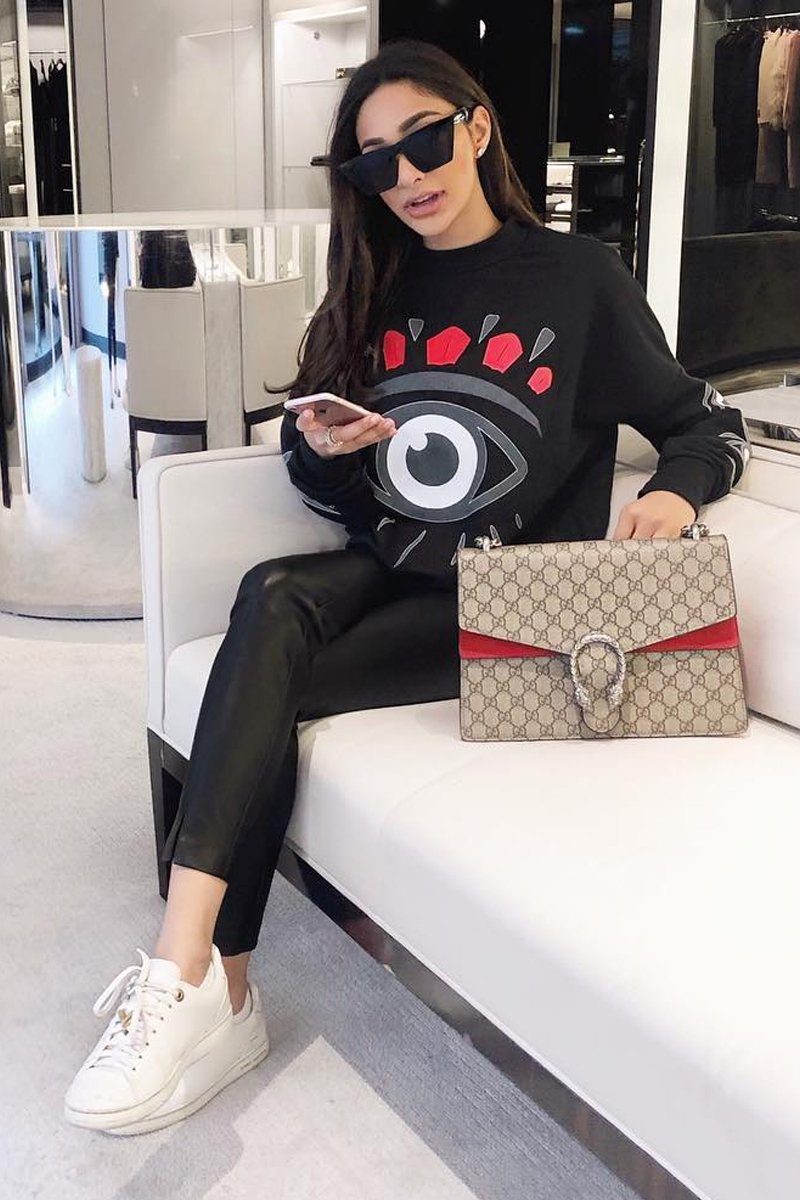 Black Eye Print Crew Neck Sweatshirt - Lynden-Sweatshirts