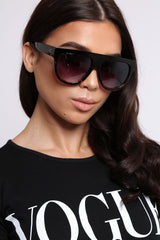 Black Fade Square Oversized Sunglasses- Macy-Sunglasses