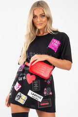 Black Fashion Icon Slogan Print T-Shirt - Raeonna-T-shirt