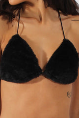 Black Faux Fur Bralet - Immi-Bralets