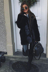 Black Faux Fur Coat - Kinleigh-Coats