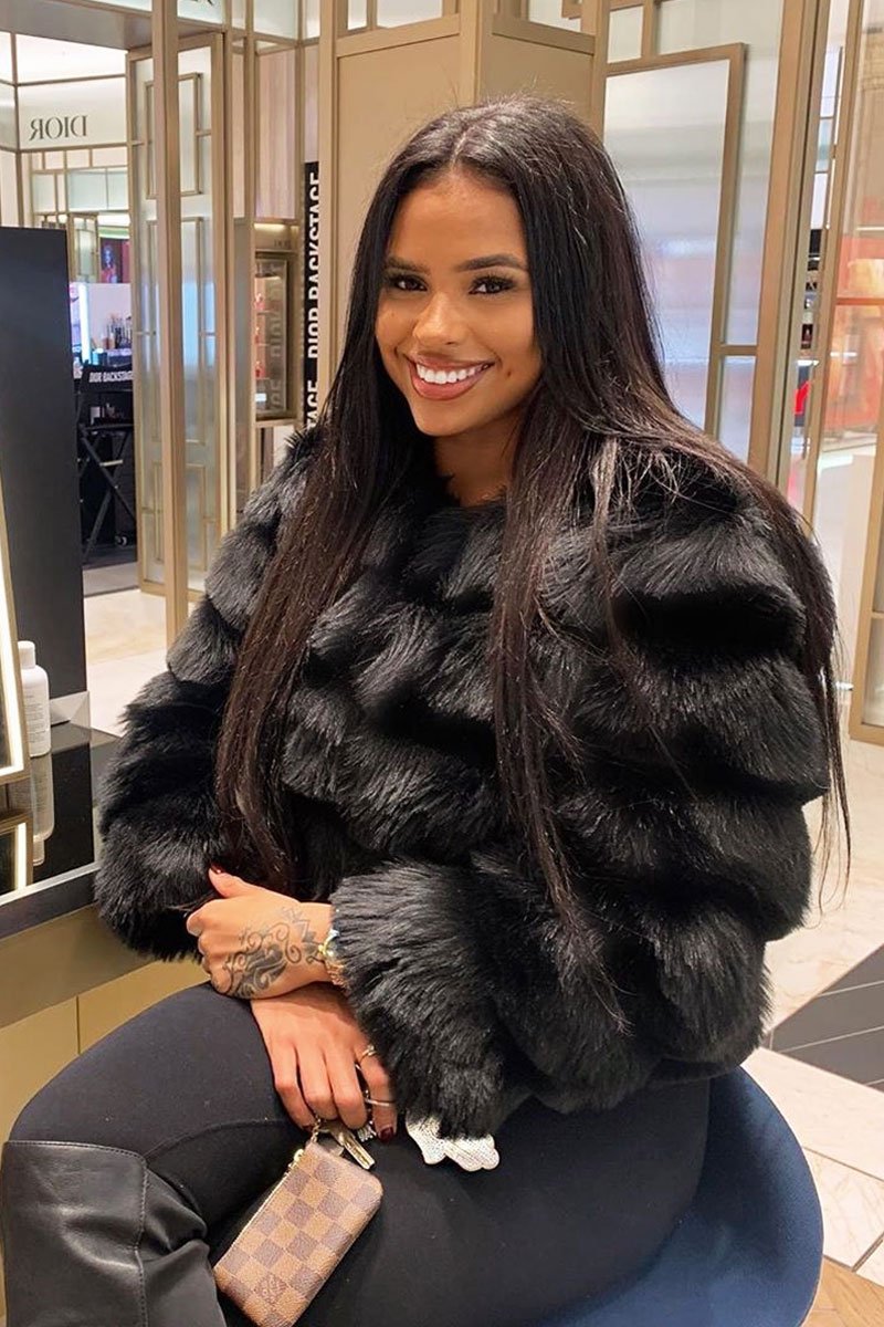 Black Faux Fur Jacket - Estelle-Jackets