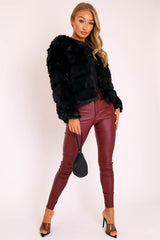 Black Faux Fur Jacket - Estelle-Jackets