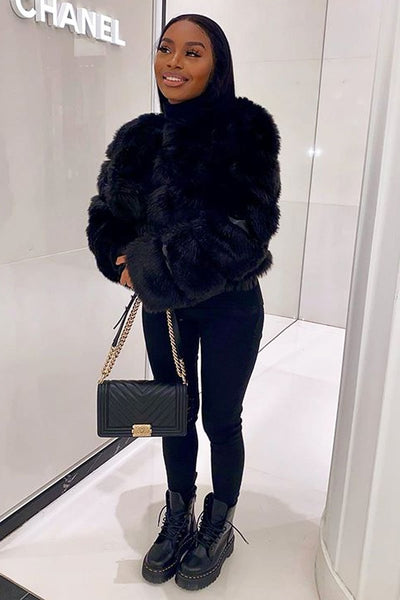 Black Faux Fur Jacket - Estelle – Rebellious Fashion