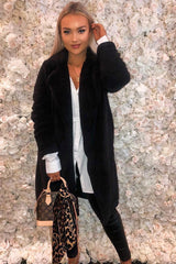 Black Faux Fur Teddy Coat - Reegan-Coats