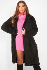 Black Faux Fur Teddy Coat - Reegan-Coats