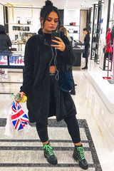 Black Faux Fur Teddy Coat - Reegan-Coats