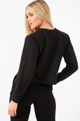 Black Faux Fur Tiger Print Front Cropped Jumper - Suzie-Jumper