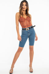 Black Faux Leather Abstract Buckle Belt - Charlett-Belts