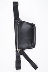 Black Faux Leather Adjustable Bum Bag - Parisa-Bags