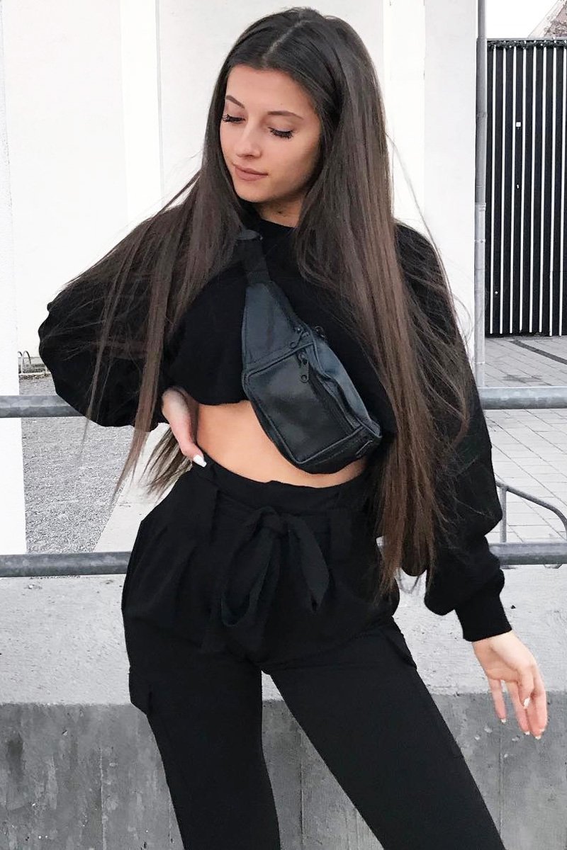 Black Faux Leather Bum Bag - Dia-Bags