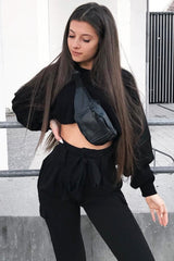 Black Faux Leather Bum Bag - Dia-Bags