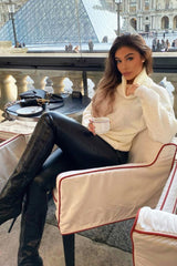 Black Faux Leather Extreme High Waist Leggings - Tarini-Leggings