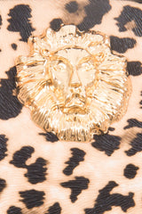 Black Faux Leather Lion Detail Belt Bag - Hadia-Bags