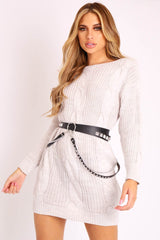 Black Faux Leather Square Stud Chain Belt - Yareliz-Belts