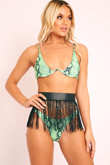 Black Faux Leather Tassel Detail Belt - Preslie-Belts