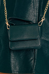 Black Faux Leather Top Handle Mini Bag - Emylia-Bags