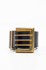 Black Faux Leather Wide Waist Belt - London-Belts