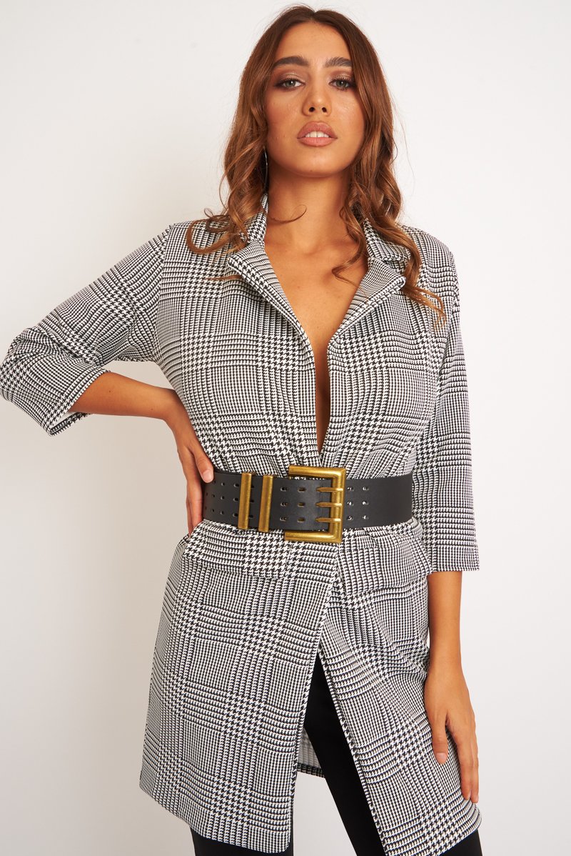 Black Faux Leather Wide Waist Belt - London-Belts