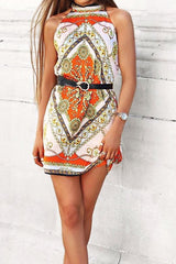 Black Faux Snake Leather Gold Embellished Belt - Zyon-Belts