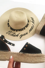 Black Faux Suede Studded Flatforms - Adabelle-Wedges