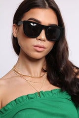 Black Faux Suede Sunglasses - Sherlin-Sunglasses