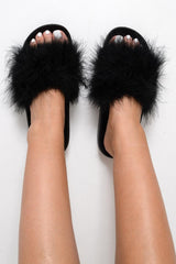 Black Feather Sliders - Andressa-Sliders